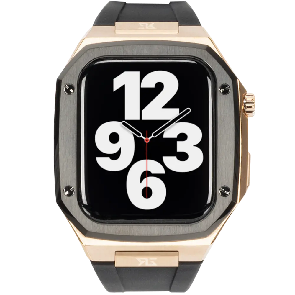 Ralph Giallo Apple Watch case NOCE Gold and black with silver screws